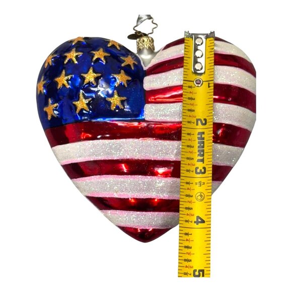 Christopher Radko Brave Heart 2001 American Red Cross Ornament 5” USA Flag 9/11 - Picture 6 of 7
